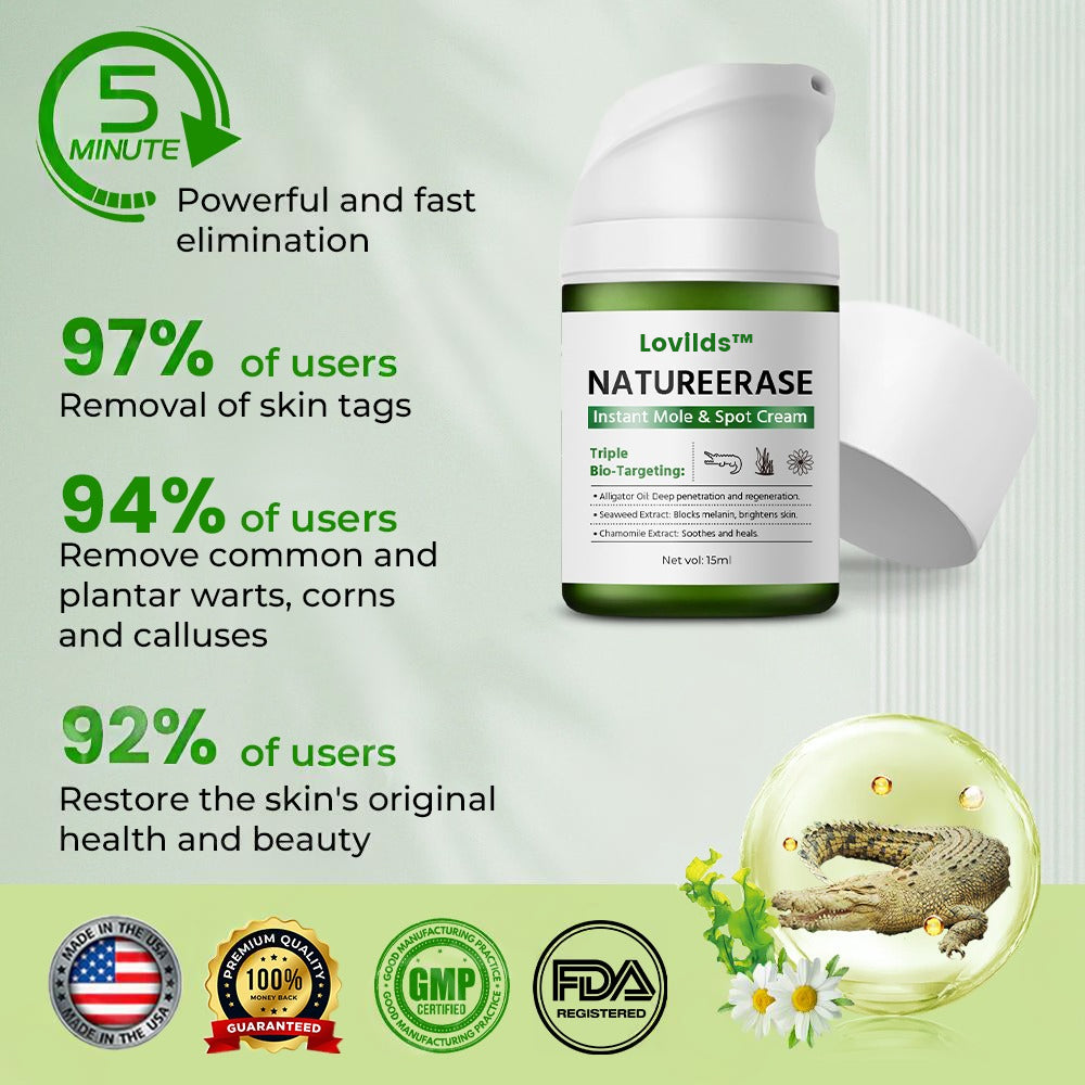 ✅Official Store: LOVILDS™ NatureErase Instant Mole & Spot Cream