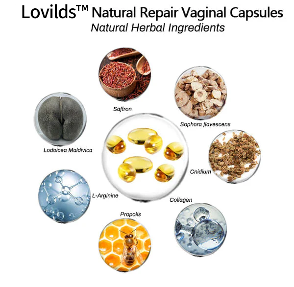 LOVILDSâą Instant Itch Relief & Natural Detox & Firming Repair & Pink and Tender Natural Capsulesđ„„đ„„