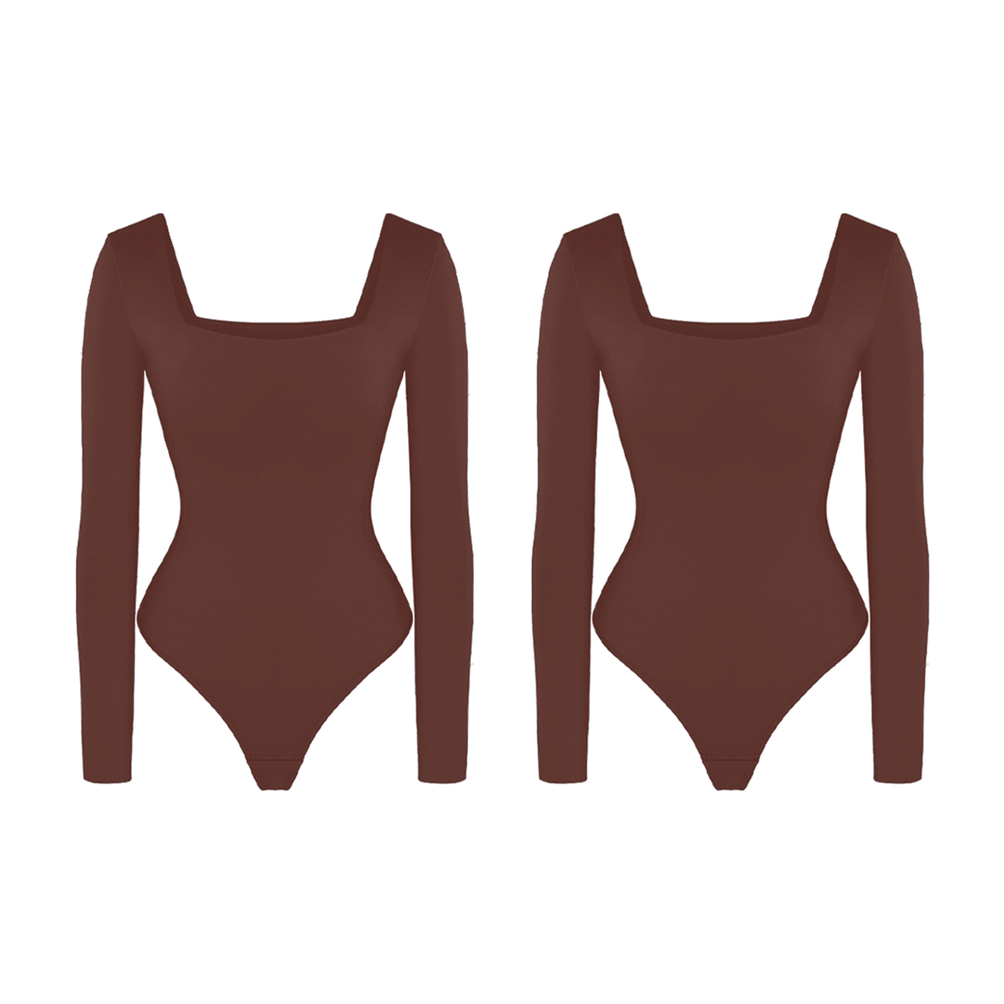 π₯ Black Friday Presale is On! π₯-Shapewear Contour Long Sleeve Square Neck Bodysuit