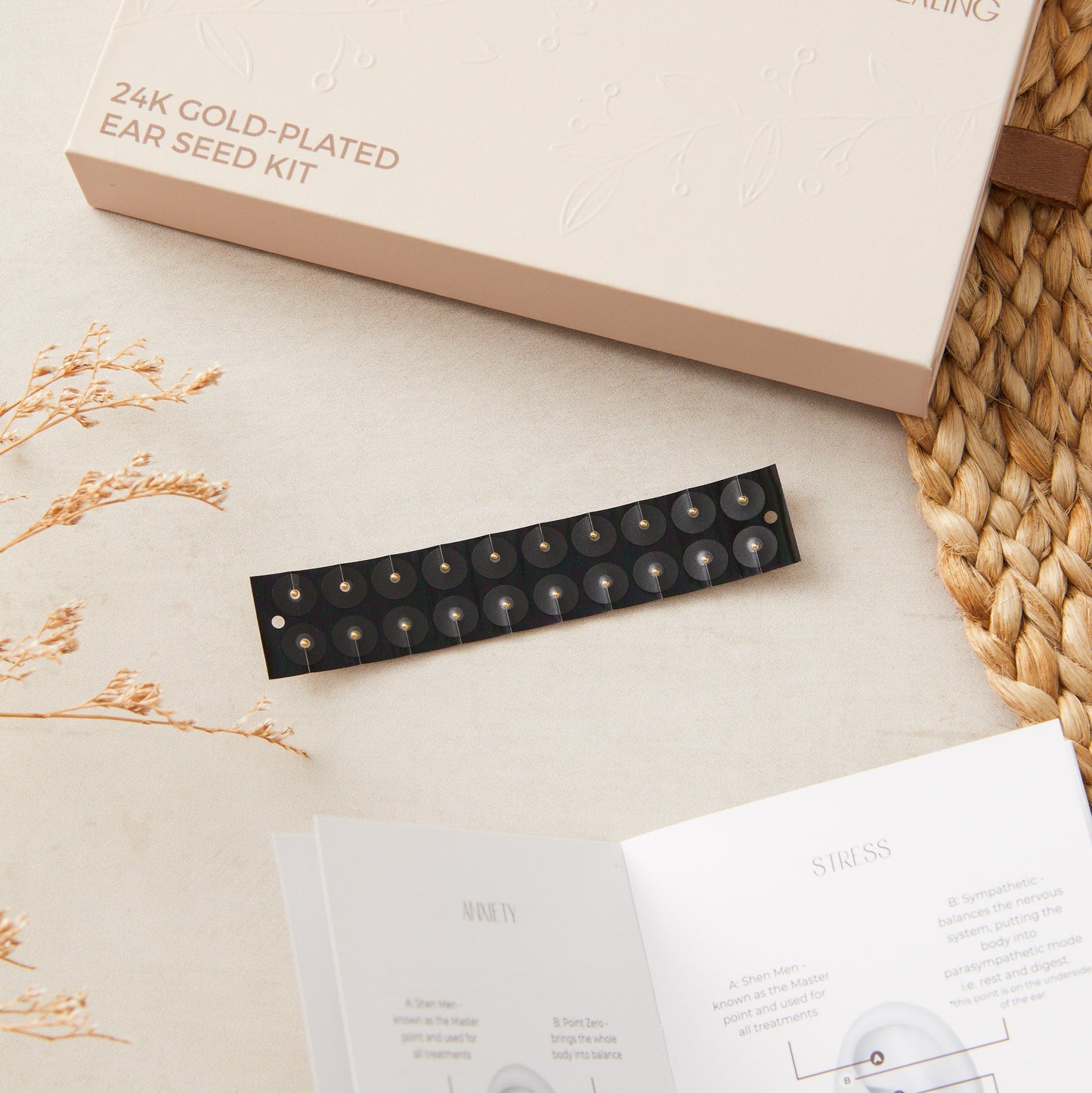 (LIMITED TIME DISCOUNT π₯ LAST DAY) 24K Gold/Silver/Nickel Massage Acupunctures Slimming Ear Seed Set