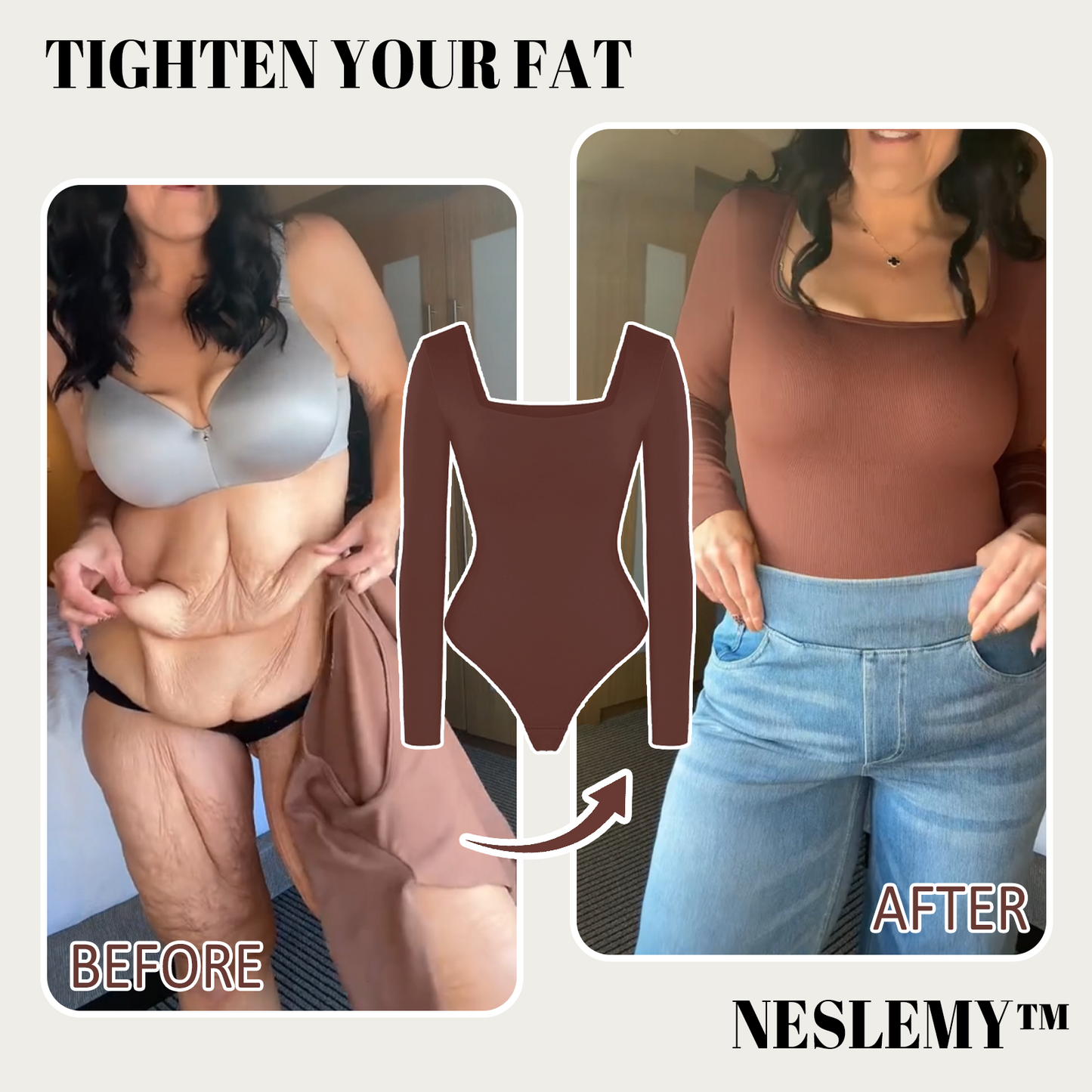 π₯ Black Friday Presale is On! π₯-Shapewear Contour Long Sleeve Square Neck Bodysuit