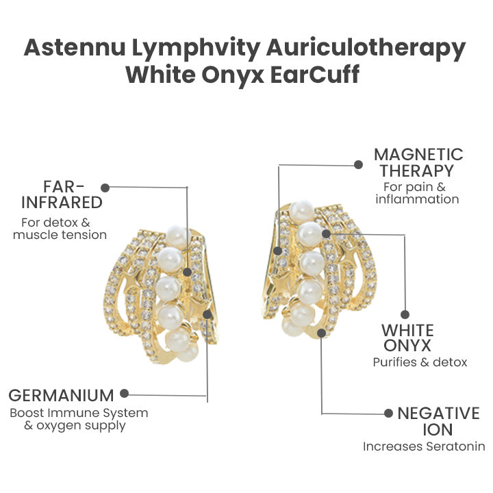 Lymphvity Auriculotherapy White Onyx EarCuff（Limited time discount 🔥 last day）