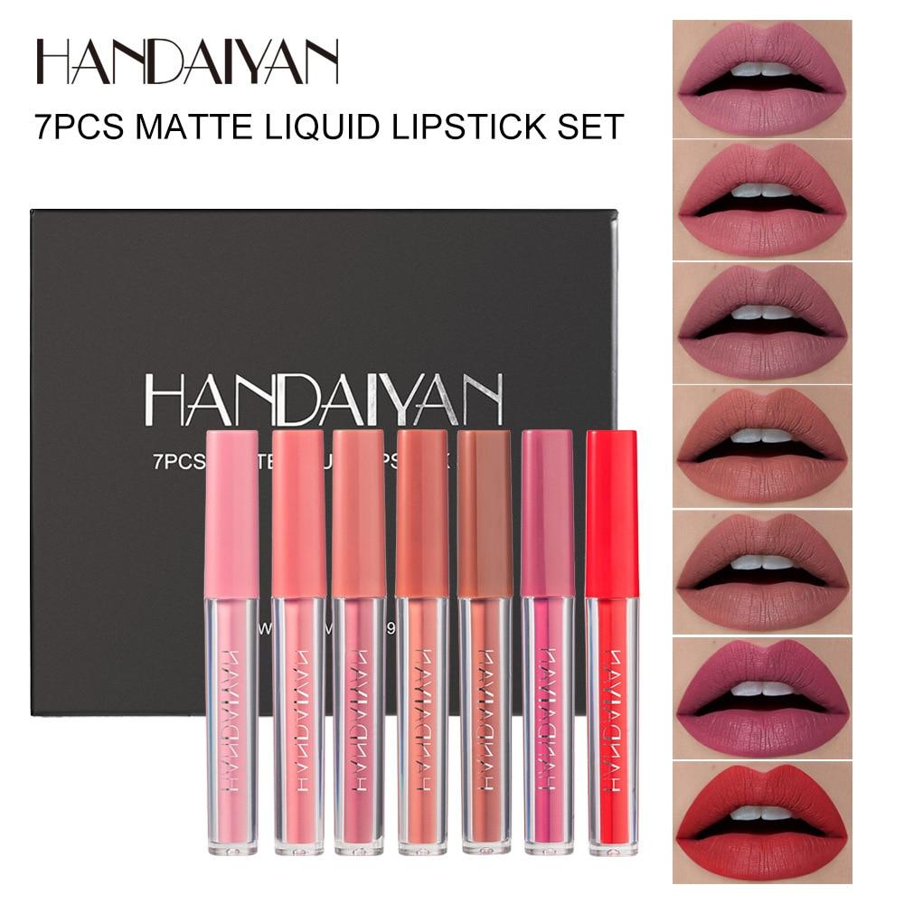 7Pcs Velvet Matte Liquid Lipstick Set