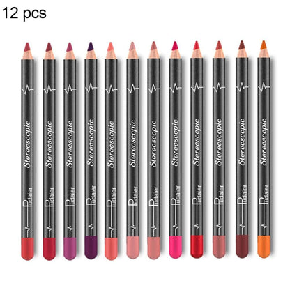 12 Colors Lip Liner Pencil Waterproof Non-Marking